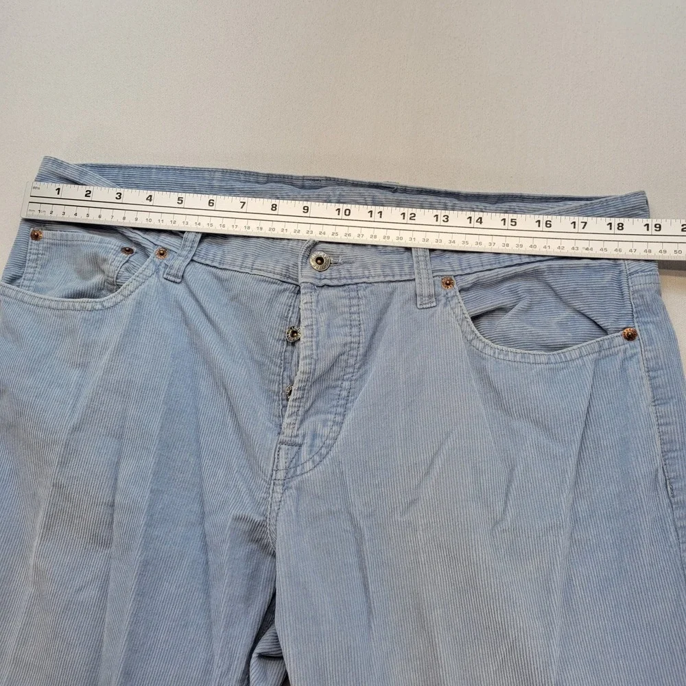 Lucky Brand Corduroy Pants Mens 36 Blue Casual Straight Leg Button Fly